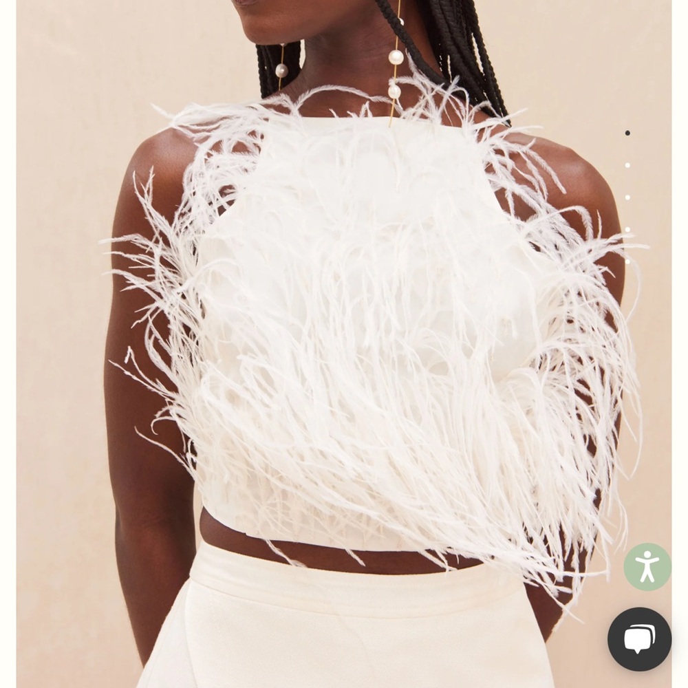 NEW Cult Gaia Joey Top - White Feather